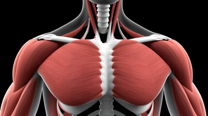 Pectoralis minor Muscle Anatomy For Medical Concept 3D