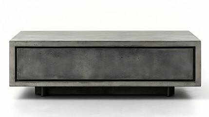 Gray concrete coffee table with drawer