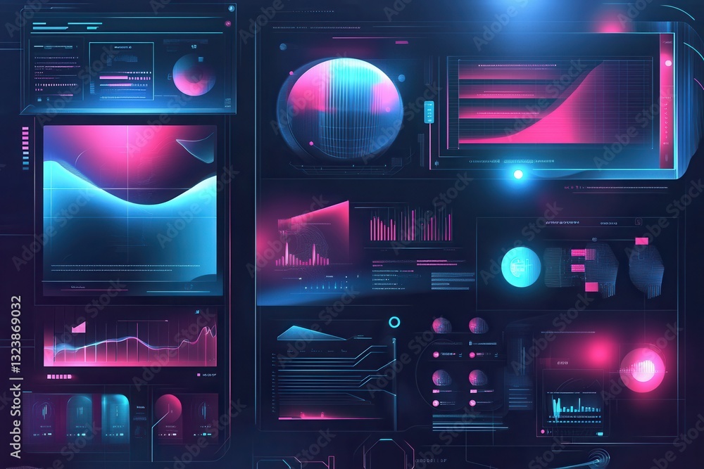 Poster mixed reality background featuring augmented reality ui elements and digital textures for futuristic