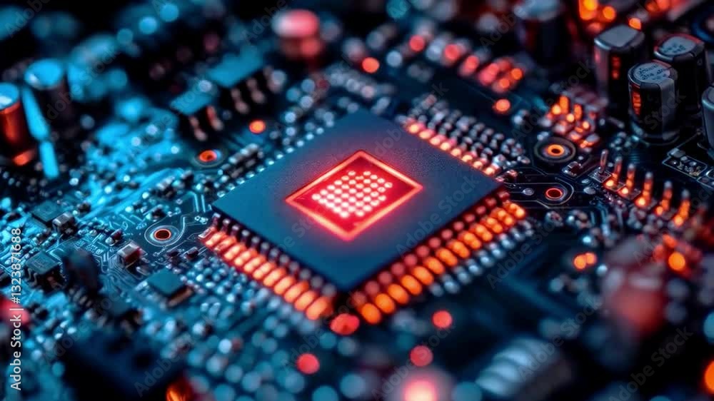 Aufkleber A close-up view of a quantum processor on a circuit board illustrates the intricate details of quantum computing.