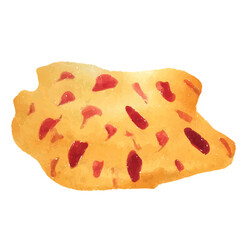 Artsy Yellow Vector Watercolor shape with dots.