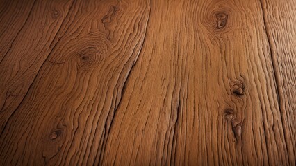 Close-up a rustic brown wood texture visible grain knots.