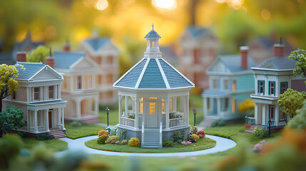 Miniature town gazebo