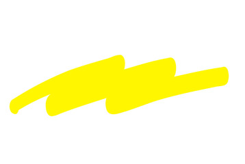 マーカーペンで描いたようなアンダーライン：黄