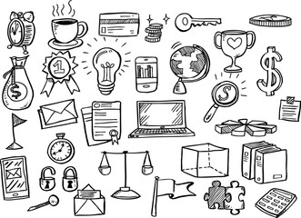 Element of hand drawn business set, Hand drawn in vector design.vector2025-01