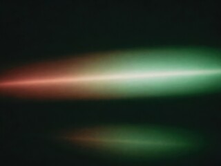 Abstract Light Reflection with Green and Red Gradient on Dark Background