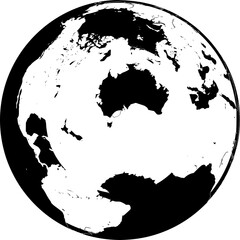 World globe icon image with silhouette concept on transparent background creates a minimalist and...