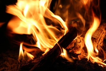 fire in the fireplace