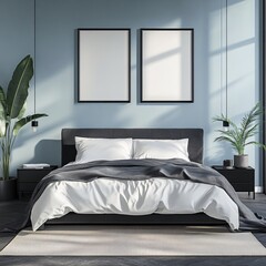 Serene Bedroom Interior Design with Minimalist Style Decor and Natural Light from Window Illumination