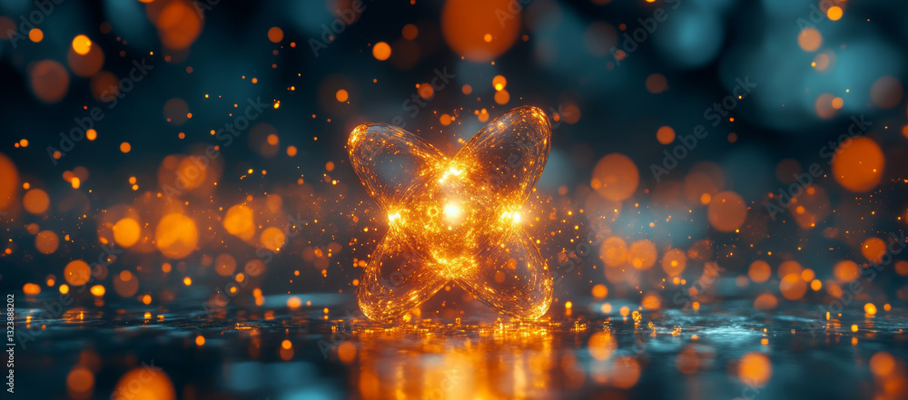 Leinwandbilder A luminous representation of a qubit in a quantum system showcases principles like superposition and entanglement.
