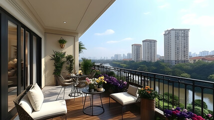 Modern Balcony View Apartment