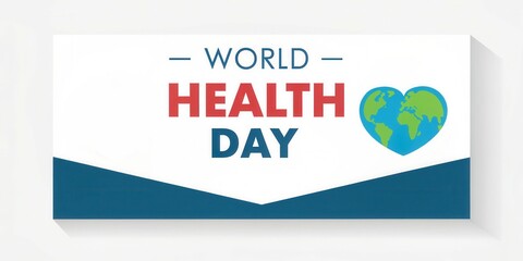 Obraz premium world health day and wellness background. World Health Day banner with a globe and heart symbol promoting health awareness.