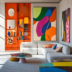 Modern Colorful Living Room Design