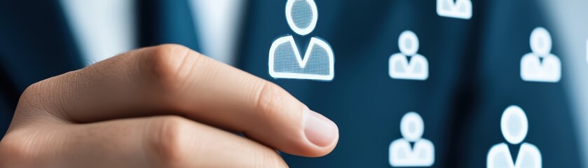 Futuristic Business Concept with Holographic Projections and Digital Networking Elements