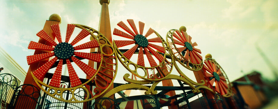 Panoramic view of entrance of an amusement park, Luna Park, Coney Island, Brooklyn, New York City, New York State, USA.