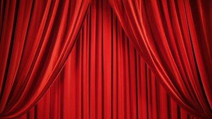 Majestic Red Stage Curtain Framing an Arch Entrance