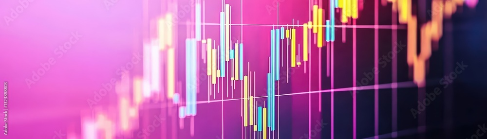 Poster abstract visualization of global economy concept with colorful graphs and trends analysis
