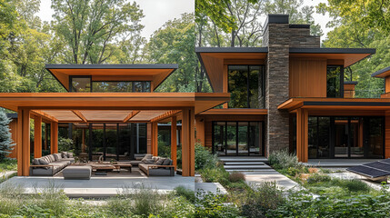 Modern contemporary house with outdoor living space