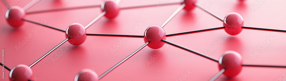 Poster abstract visualization of loyalty network concept with connecting nodes and relationships