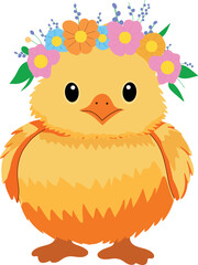 Chick with flower crown