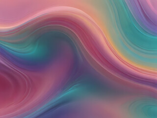  An iridescent fluid abstract image with vibrant colors in a smooth, flowing style on a soft gradient background. Vibrant holographic fluid colors flow abstractly. Abstract iridescent wave, pastel pin