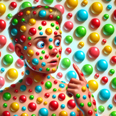 Surreal Candy Overload – Vibrant Psychedelic Art. This unique and psychedelic artwork represents themes of sugar addiction, fantasy, surrealism, and sensory overload, making it perfect for conceptual 