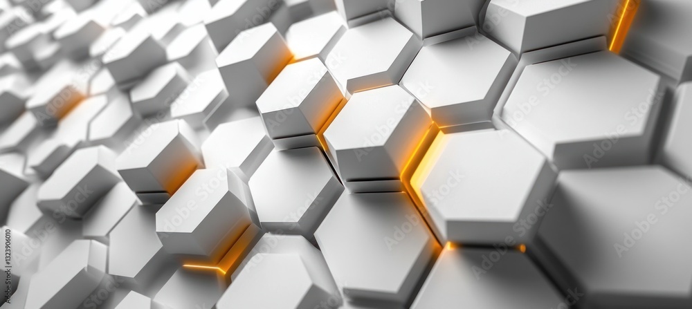 Poster abstract white hexagonal background geometric texture honeycomb pattern modern 3d illustration