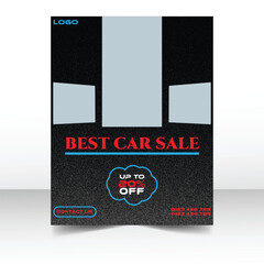 Modern car sale advertisement with neon accents and discount offer