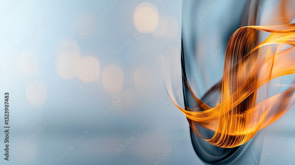 Poster abstract orange light trails on soft blurred background creating a dynamic and vibrant visual effect