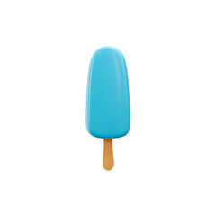 Blue ice cream on a stick isolated on a transparent background. Ice cream png. Summer delicacies