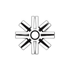 Obraz premium 방사형 구조의 기하학적 로고 디자인, AI 생성