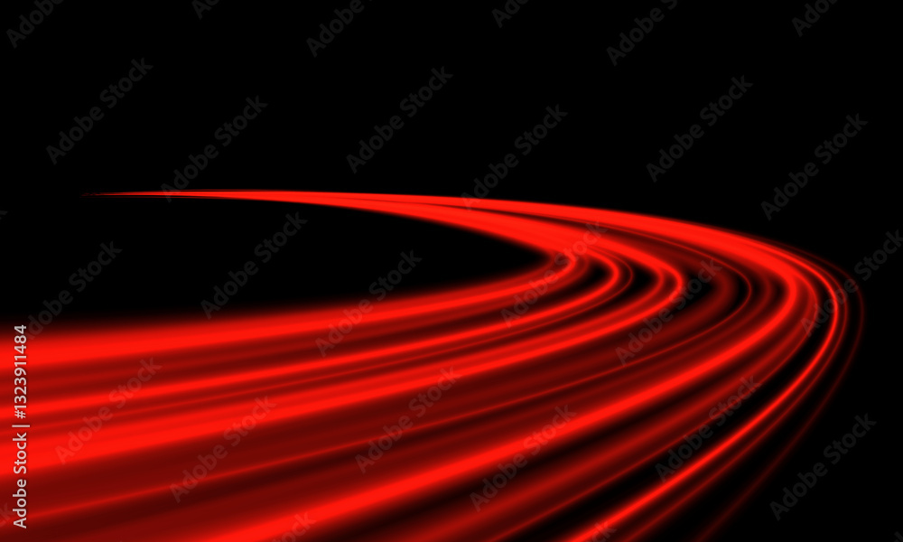 Poster abstract red light speed blur motion movement on black background vector
