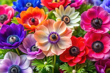 Fototapeta premium Beautiful Anemones, Floral Photography, Nature