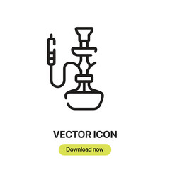 Hookah icon vector. Linear-style sign for mobile concept and web design. Hookah symbol illustration. Pixel vector graphics - Vector.	
