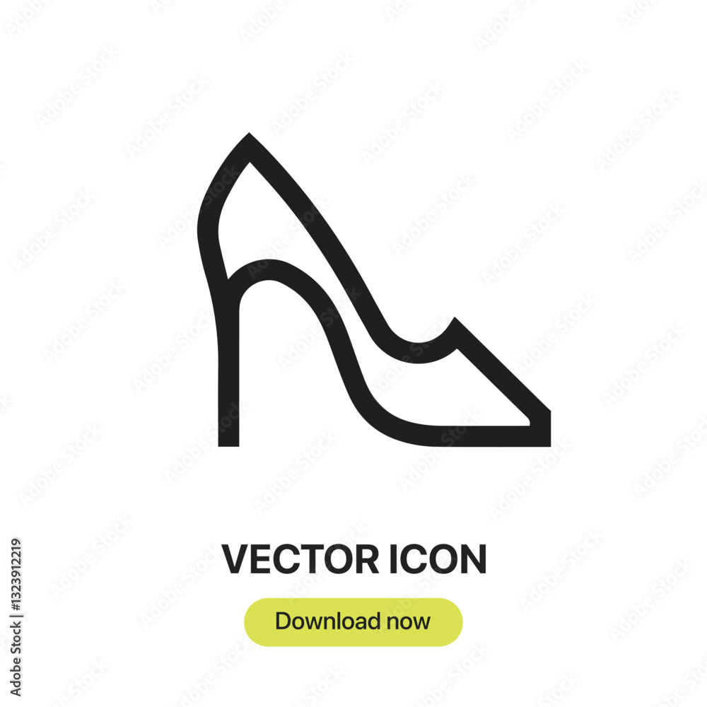 Poster high heels icon vector. linear-style sign for mobile concept and web design. high heels symbol illus