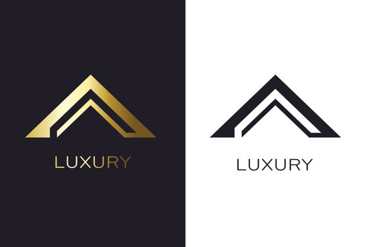 Elegant Dual Luxury House Logo Design in Gold and Black Contrast