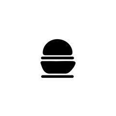 Minimalist black hamburger icon, simple vector illustration for fast food branding and restaurant menus
