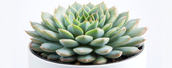 Beautiful succulent plant with green leaves and red tips