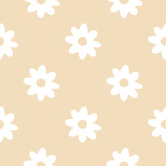 Naklejka premium Colorful abstract flower art seamless pattern design.