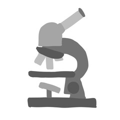 顕微鏡の手描きベクターイラスト｜科学・研究・実験 – Microscope Hand-Drawn Vector Illustration