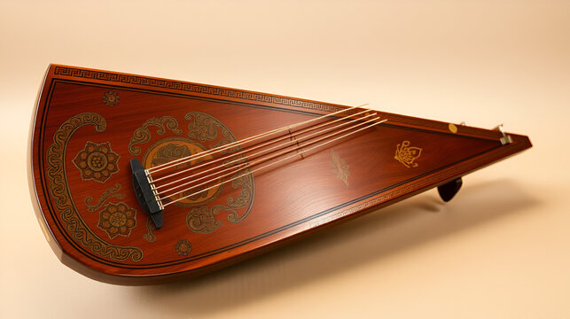 Traditional zither showcasing intricate craftsmanship