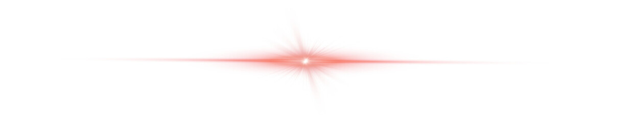 Star effect with radiant rays and bokeh glow, featuring a red light in PNG format. Sunlight filters through the lens with an explosion of glare and spark. The sun shines with a sparkle beam, adding