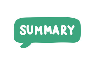 Summary. Badge, icon, logo vector design illustration on white background