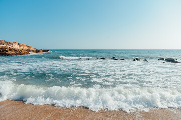 Scenery of Turtle Bay (Haigui Bay) Beach at Shuangyue Bay, Huizhou City, Guangdong Province