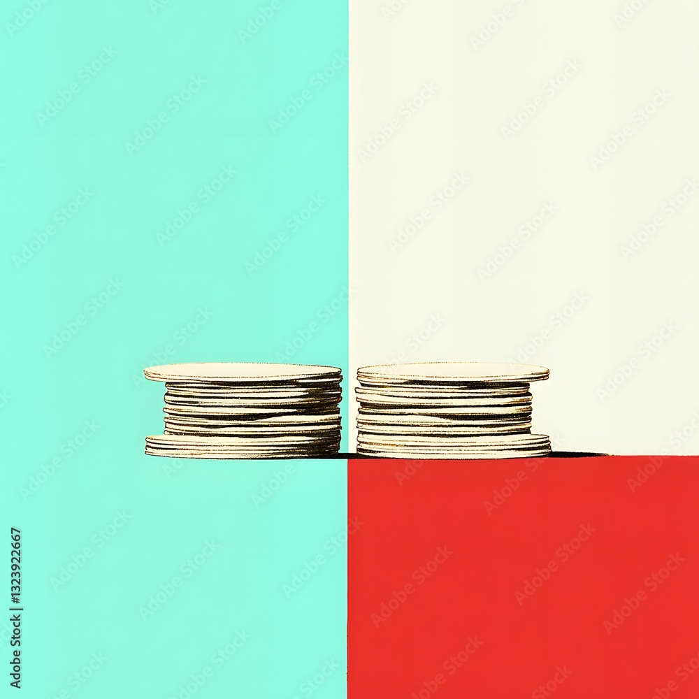 Poster a close-up view of a stack of coins representing fiscal responsibility and financial management in c
