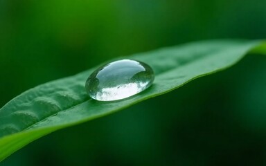 water drops on green leaf