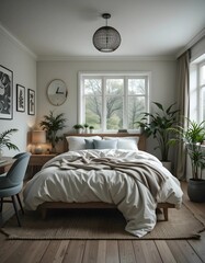 Fototapeta premium interior apartment comfortable bedroom