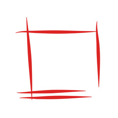 Red Hand drawn rectangle

