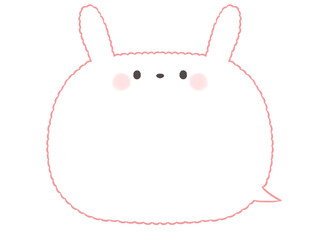 かわいいフワフワうさぎの吹き出し