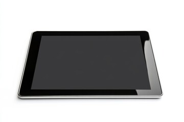 A sleek tablet rests on a clean surface, showcasing modern technology in a minimalist setting isolated on transparent background